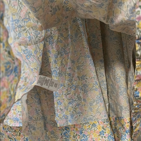 For Love & Lemon floral Puff Sleeve babydoll mini Dress XS - Picture 7 of 11